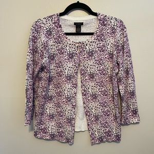 Nue Options Purple Button Up Cardigan